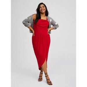 TORRID NWT Jester Red Tulip Hem Bustier Midi Dress